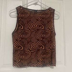 Urban Outfitters Brown & Black Swirl Print Tank Top